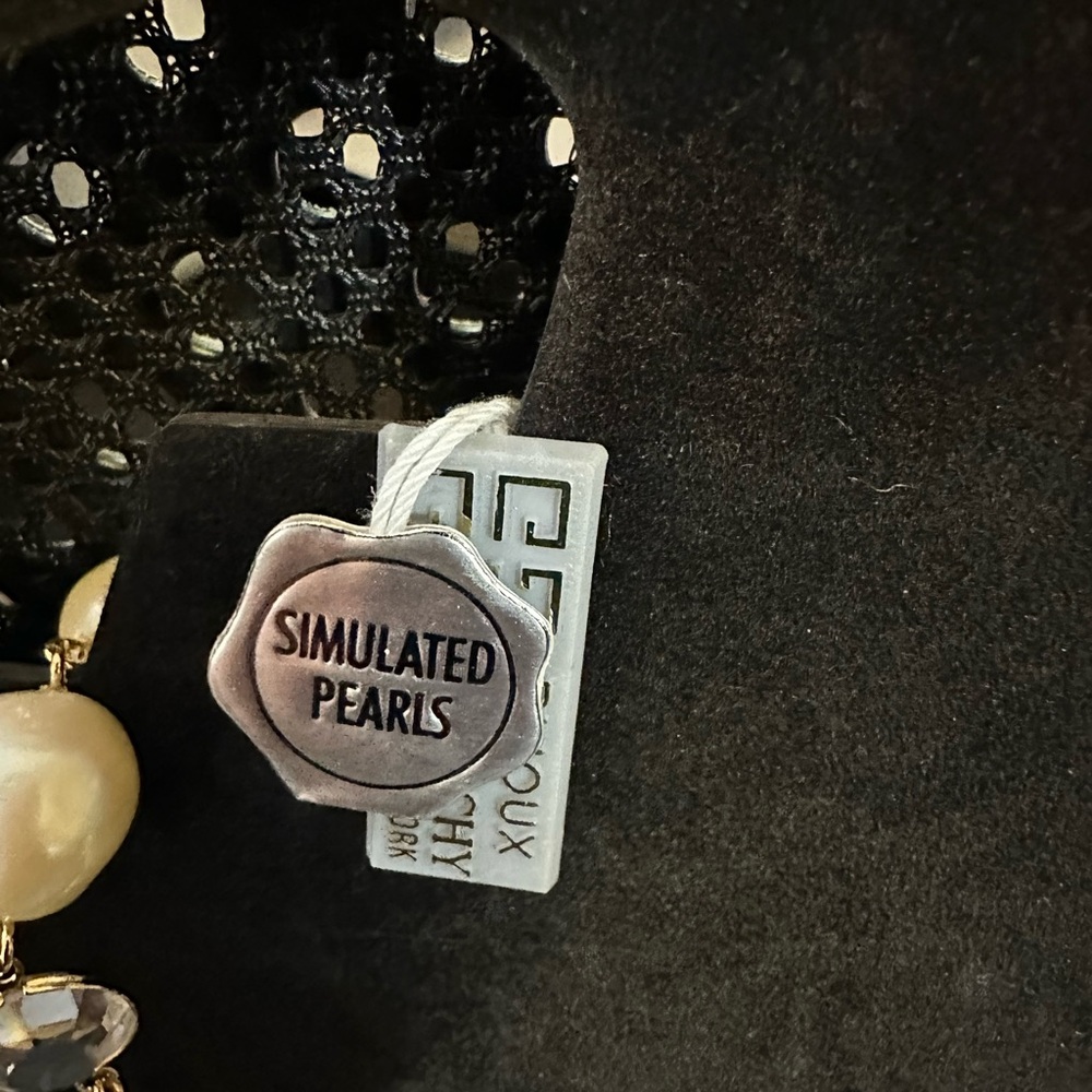 Givenchy Simulated Pearl Necklace with Gold Accents - Picture 2 of 5